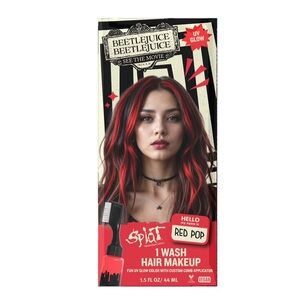 Beetlejuice Beetlejuice Splat 1-Wash Temporary Hair Dye-RED POP